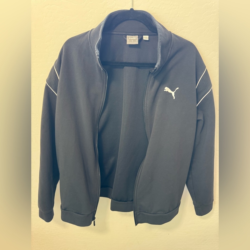 Puma Black Track Jacket with White Logo